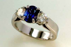 Platinum Sapphire & Diamond Ring