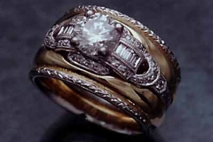 Gold Platinum & Diamond Ring & Guard Ring