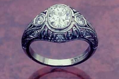 Platinum & Diamond Filigree Ring