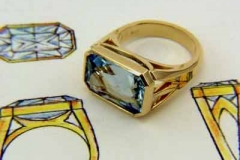 Gold & Aquamarine Ring