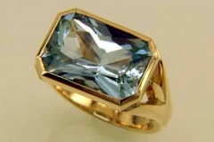 Gold & Aquamarine Ring