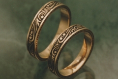 Wedding ring set in 14K Yellow gold