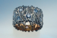 Yellow gold and diamond ring