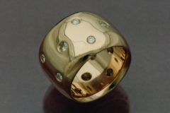 Wide gold wedding ring