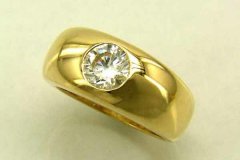Gold Dome Ring With Diamond