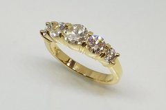Gold 5 Stone Ring