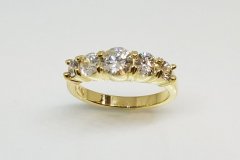 Gold 5 Stone Ring