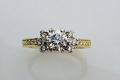 Gold  Platinum and Diamond Engagement Ring
