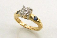 Gold Platinum Sapphire & Diamond Ring