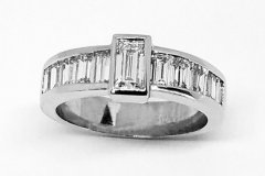 Platinum Ring with Baguette Diamonds