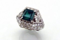 Platinum Diamond & Emerald ring