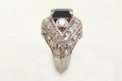 Platinum Diamond & Emerald ring