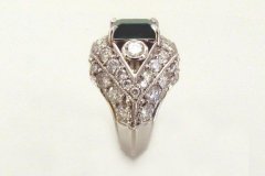 Platinum Diamond & Emerald ring