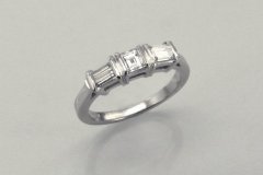 Platinum Ring with Square Cut Diamonds