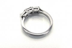 Platinum Ring with Square Cut Diamonds