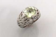 Platinum Zircon Diamond Ring
