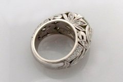 Platinum Zircon Diamond Ring