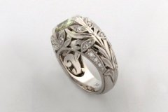Platinum Zircon Diamond Ring