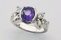 Platinum Diamond & Tanzanite Ring