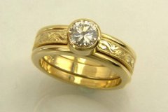 Gold & Diamond 3 Stone Stack Set