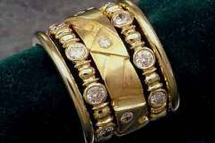 Gold & Diamond 5 Ring Stack Set