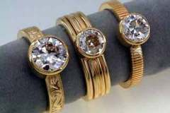 18K Gold & Diamond 5 Stone Stack Set