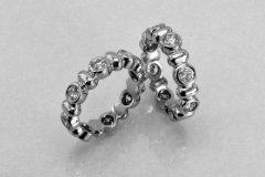 Platinum Eternity Ring Duo with Diamonds Stack Set